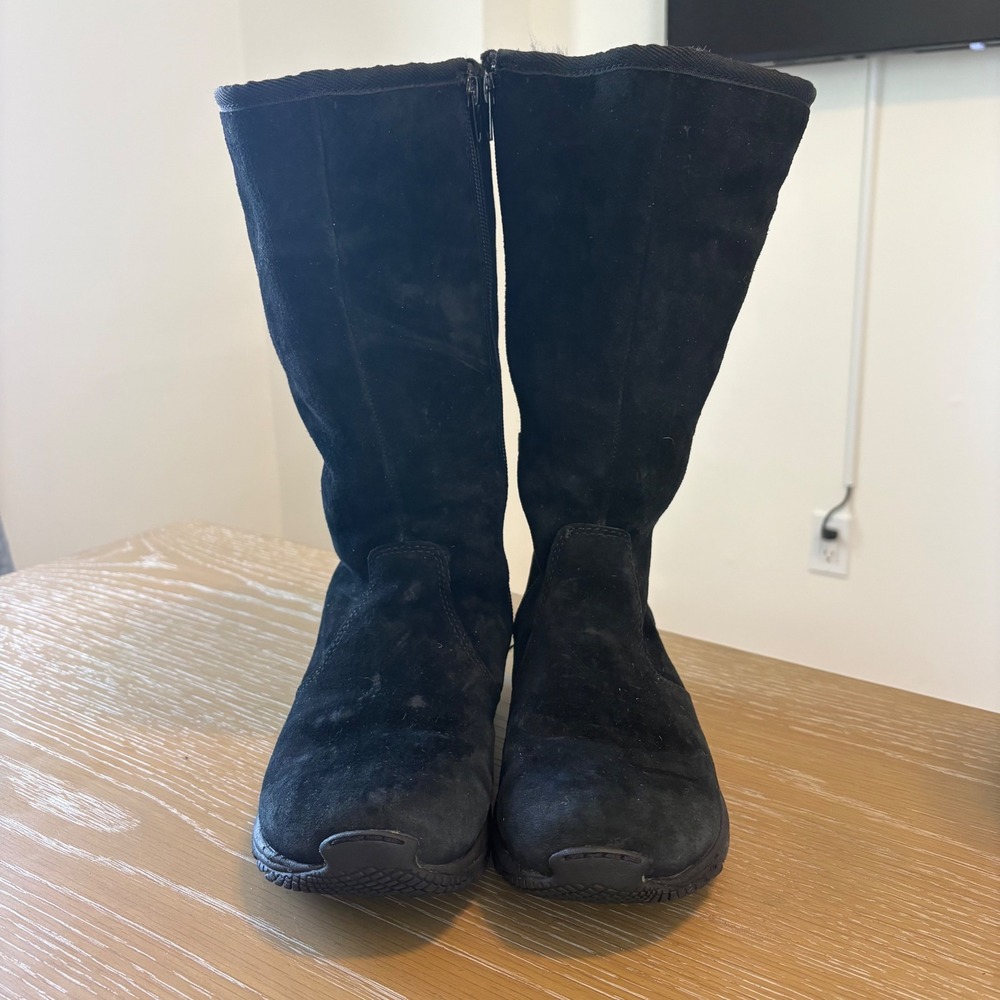 Merrell Encore Back Lace Black Suede Faux Fur Lined Boots J66482 Womens 6 - Picture 5 of 11